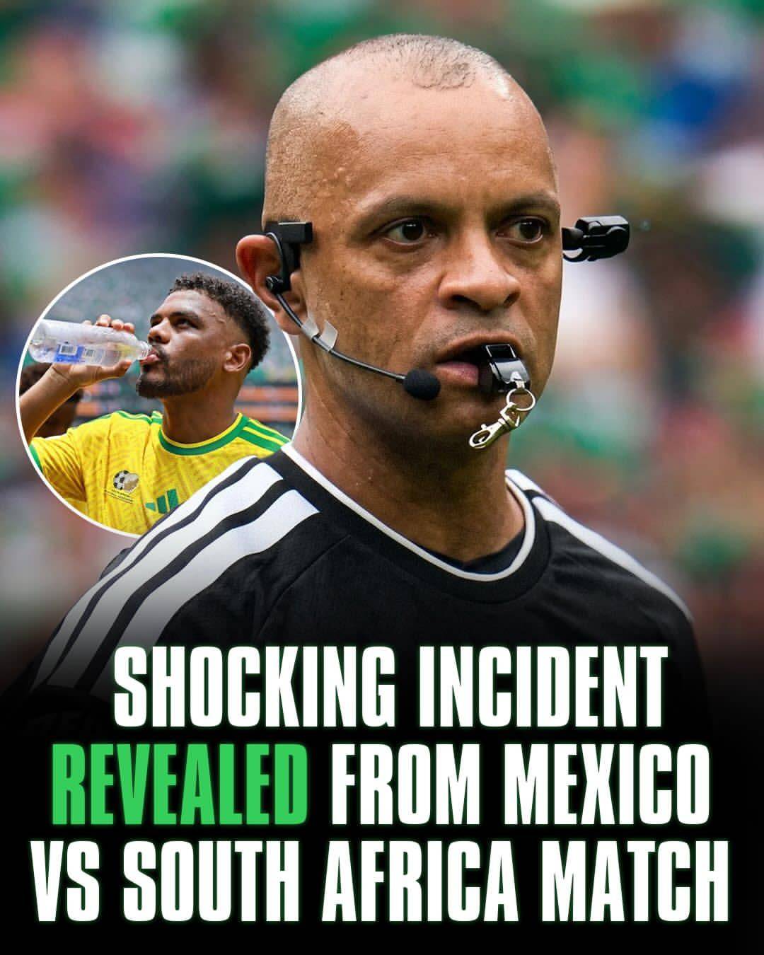 π During Mexico vs South Africa, the referee had to keep the players waiting during the cooling bre...