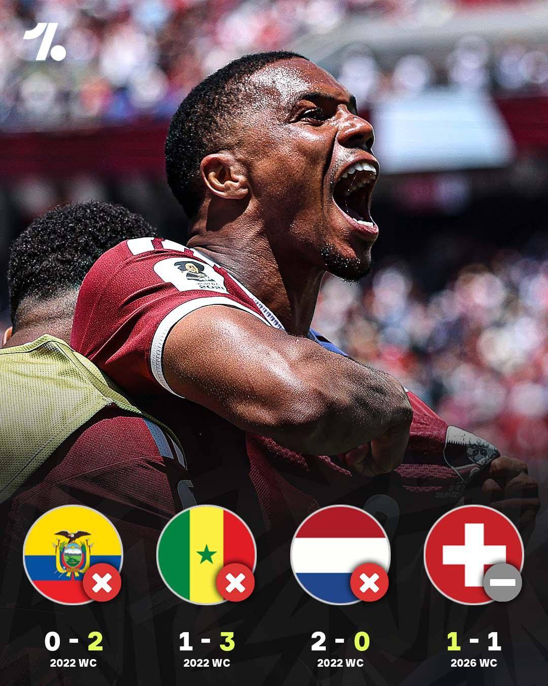 Qatar earned their first ever World Cup point with their 95th minute equaliser against Switzerland...