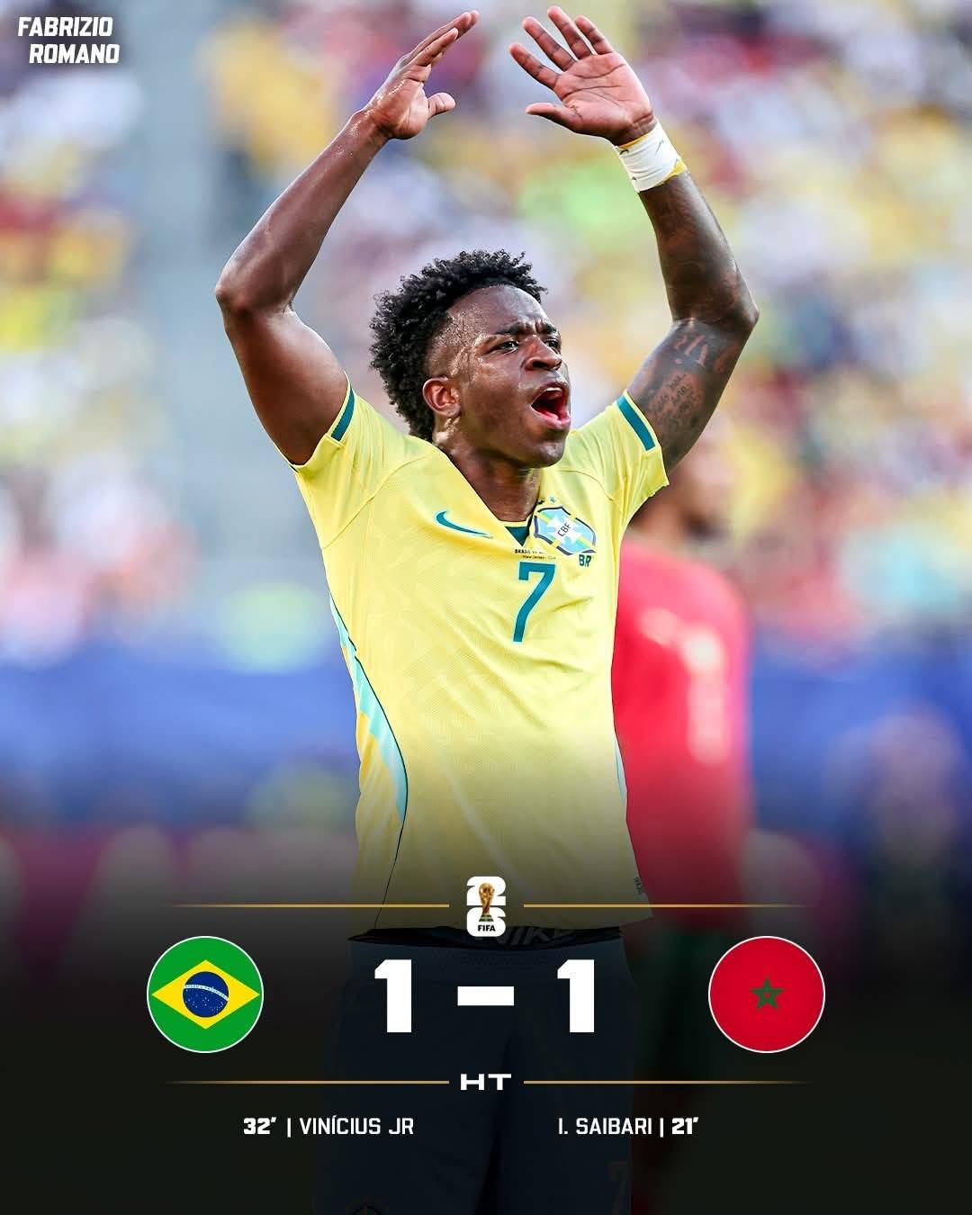 π¨ ππ: ππππππ - πππππππ π-π
Vinicius answers Saibari's goal in an absolutely crazy first half! π§π·π²π¦...