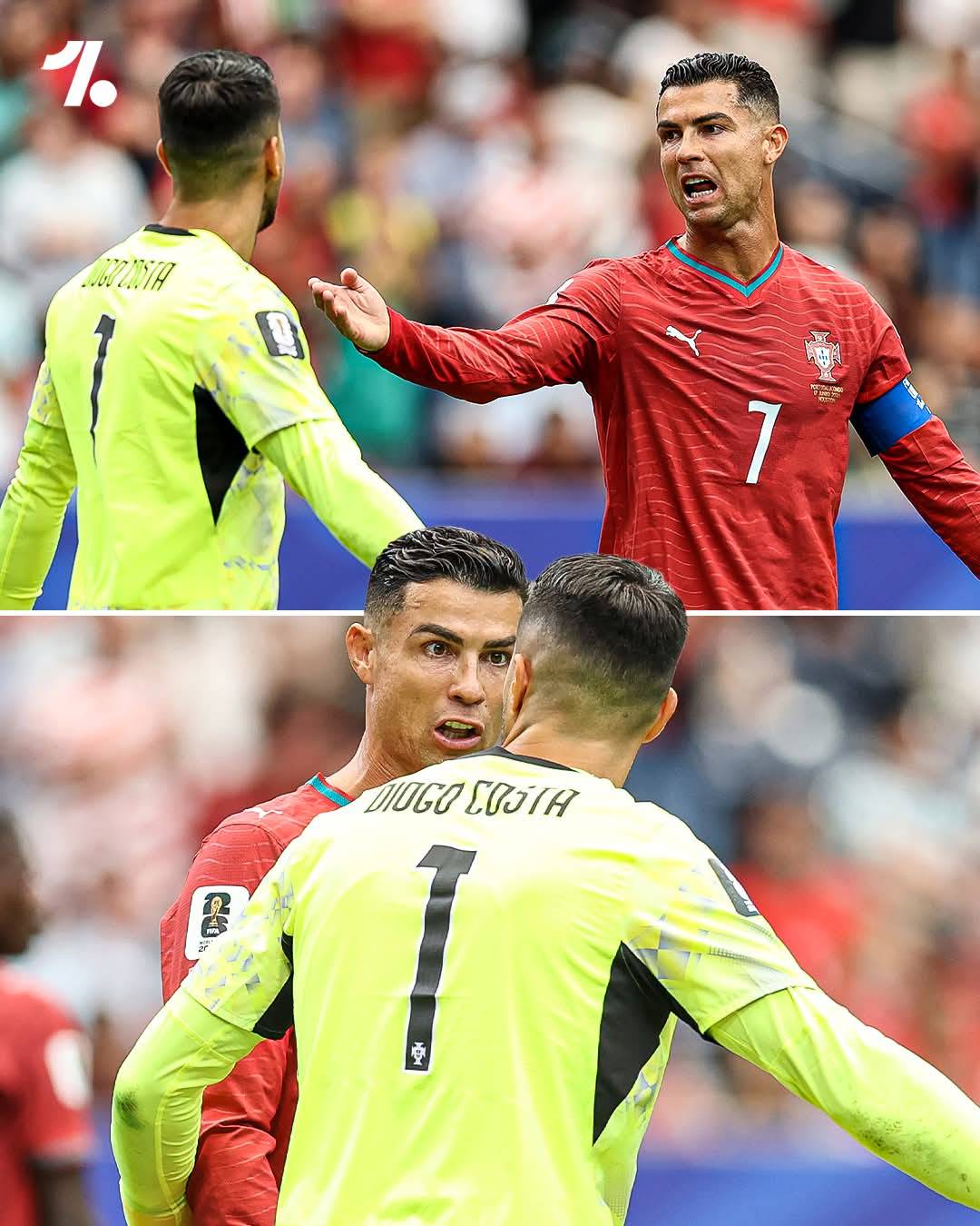 Cristiano Ronaldo at Diogo Costa after conceding to DR Congo ๐ฌ๐ต๐น