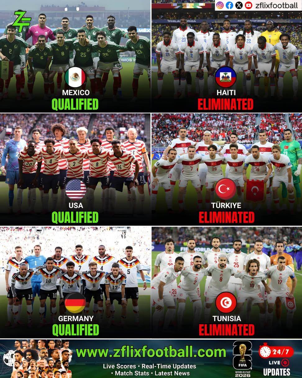 3 IN, 3 OUT in 2026 FIFA World Cup! โฝ
๐๐ฎ๐๐ฅ๐ข๐๐ข๐๐ ๐๐๐๐ฆ๐ฌ
โค Mexico ๐ฒ๐ฝ
โค USA ๐บ๐ธ
โค Germany ๐ฉ๐ช
๐๐ฅ๐ข๐ฆ๐ข๐ง๐๐ญ๐...
