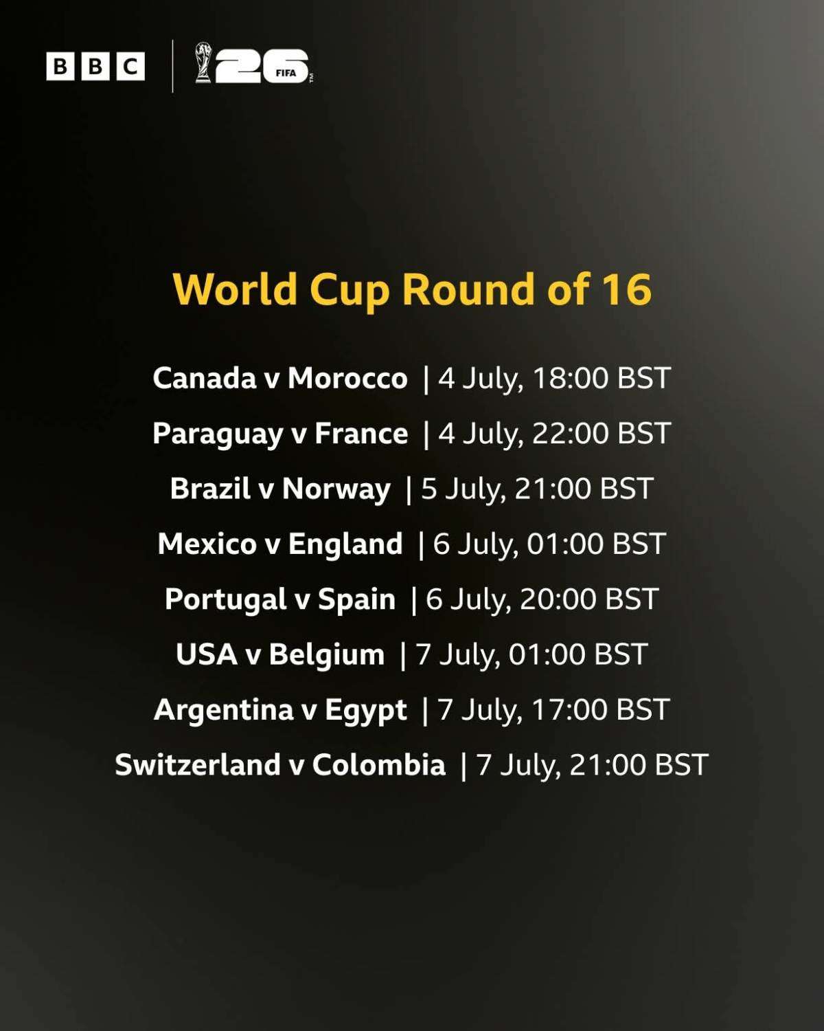 The fixtures are locked in for the round of 16! 🔒