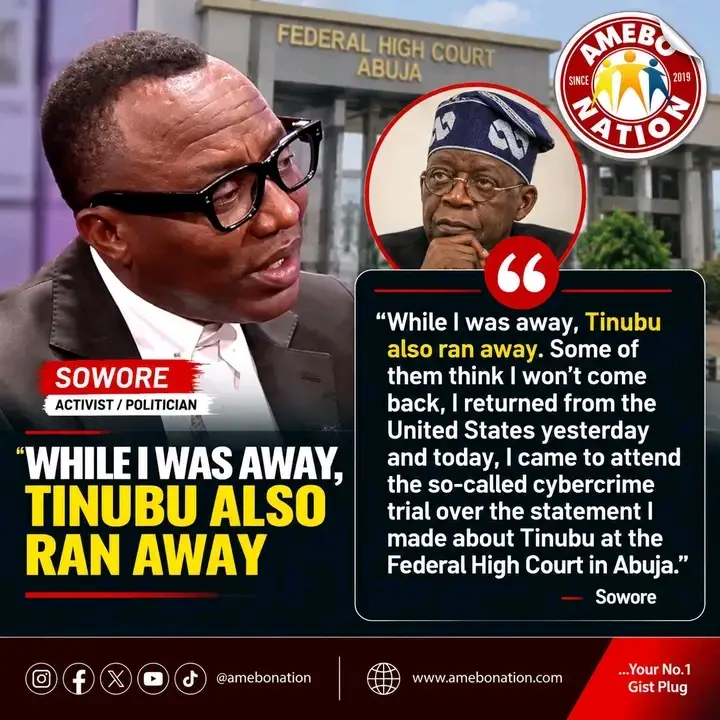 Sowore Fires Back at Tinubu Amid Cybercrime Trial!
Activist and politician Omoyele Sowore has made a...