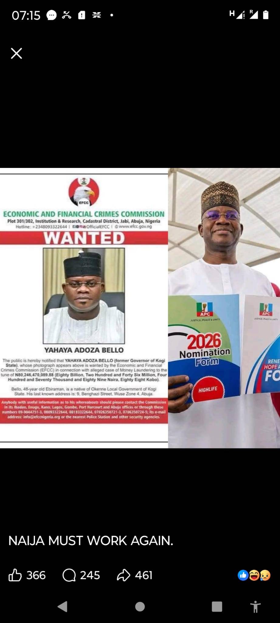 The Shame of a Nation!
From being wanted by the EFCC for fraud, the chairman even swore to resign i...