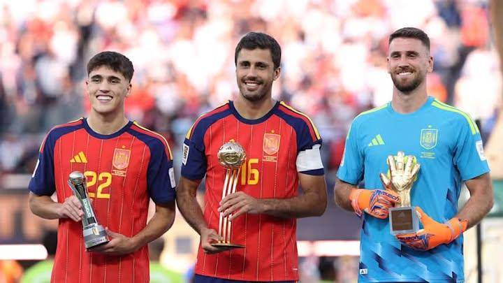 Golden Ball (Best Player): Rodri (Spain)
Golden Boot (Top Scorer): Kylian Mbappé
(France - 10 goals...