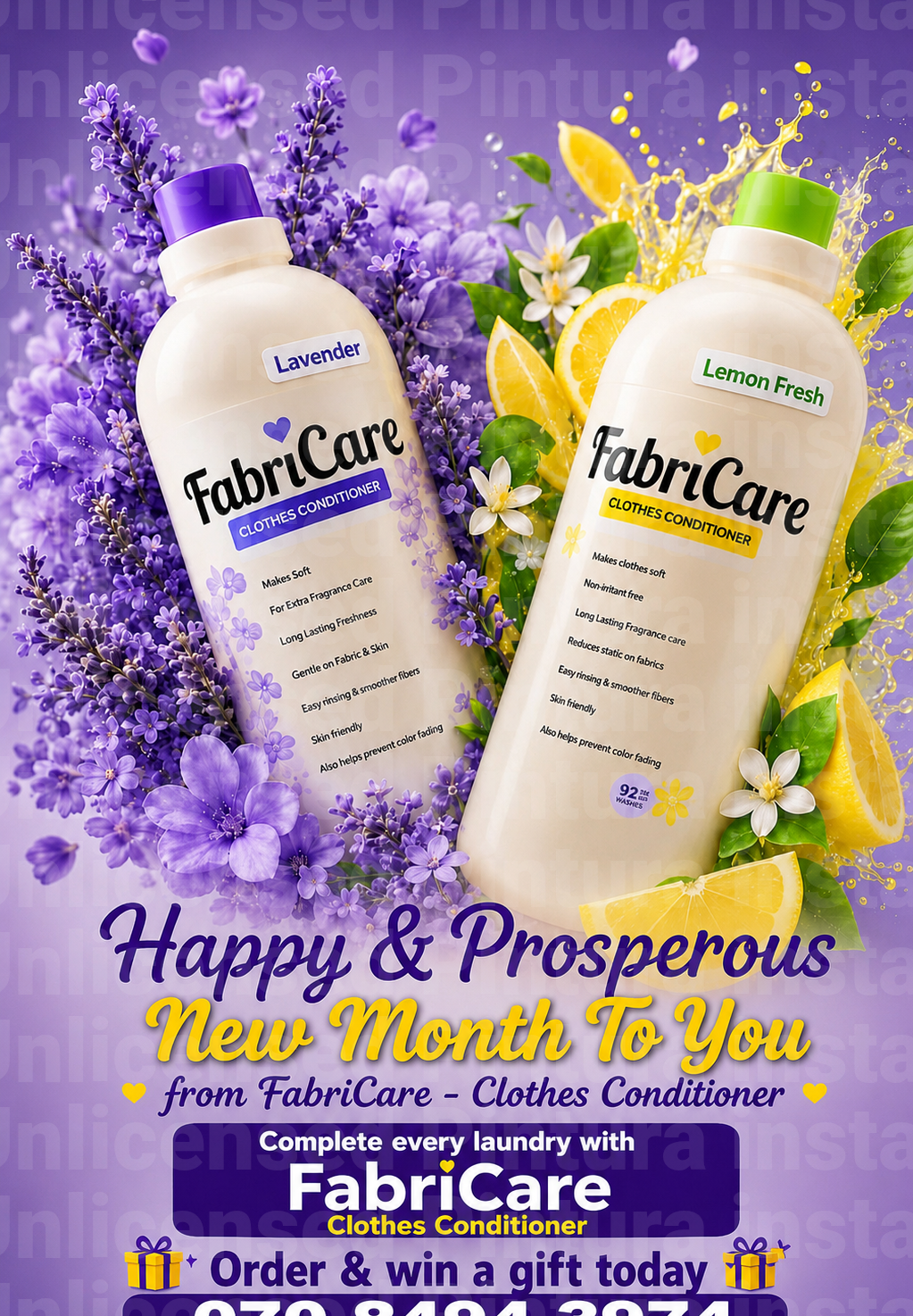 Benefits of using FabriCare fabric softener
FabriCare
* Stops Fading
* Increases Fabric Lifespan...