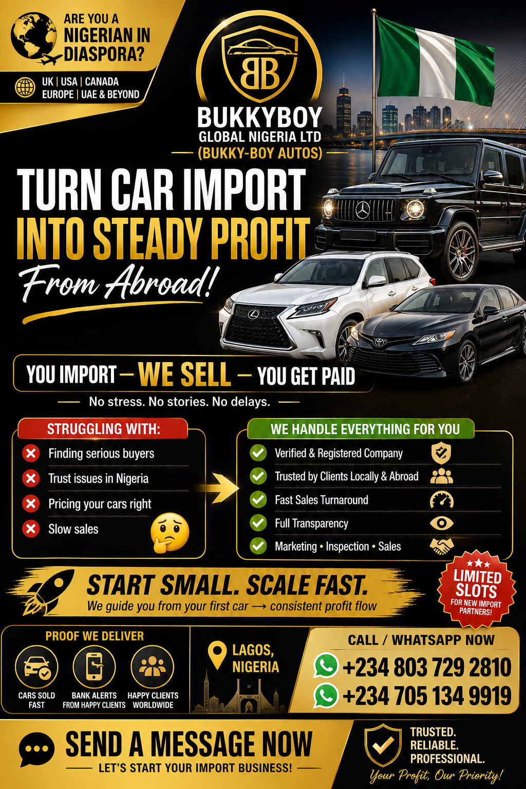 Reach out today let's partner. +2348037292810
