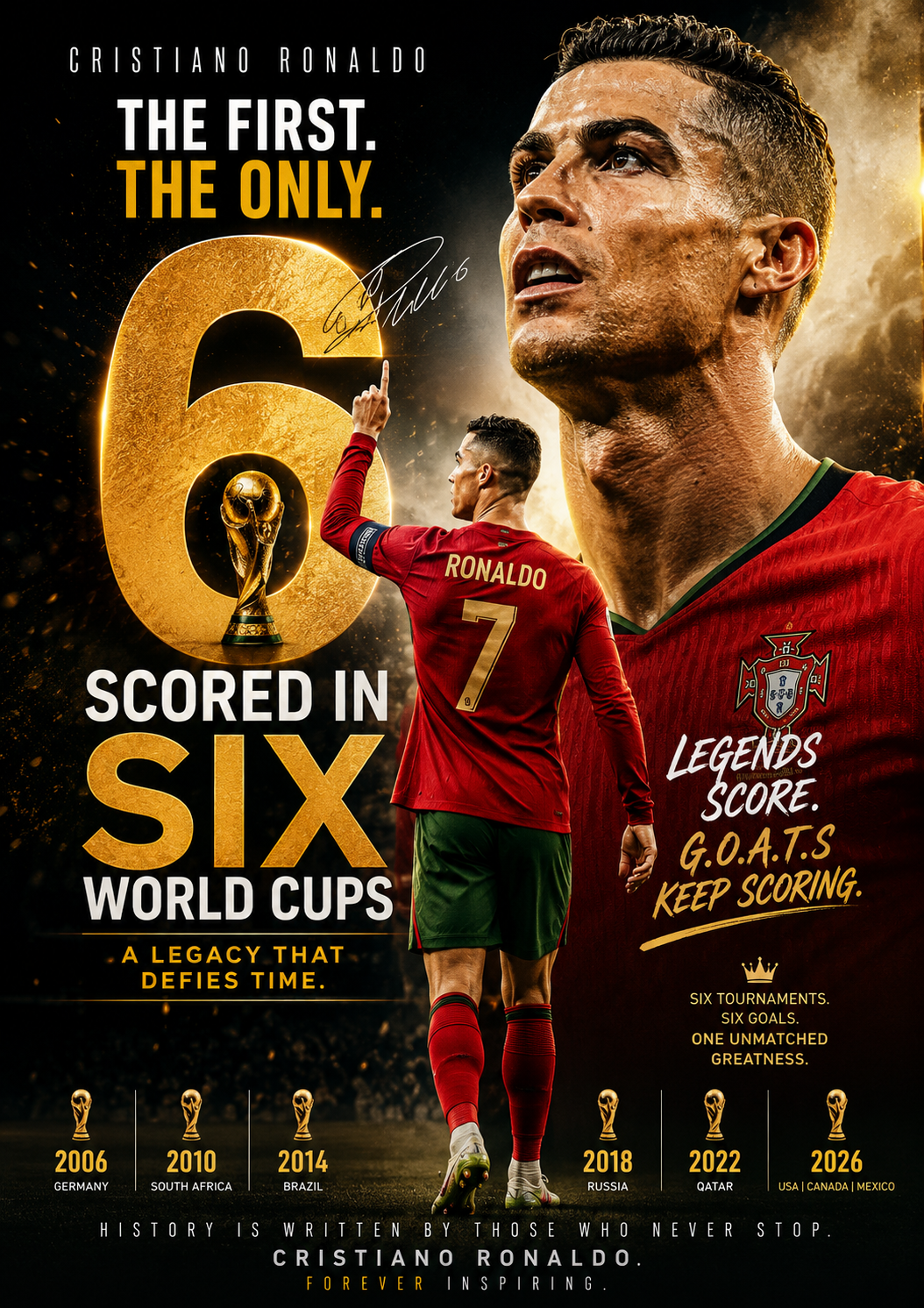 Cristiano Ronaldo makes history again! ๐โฝ
The Portuguese legend becomes the first player ever to...