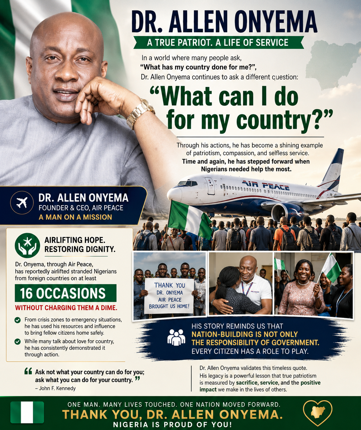 In a world where many people ask, "What has my country done for me?", Dr. Allen Onyema continues to...