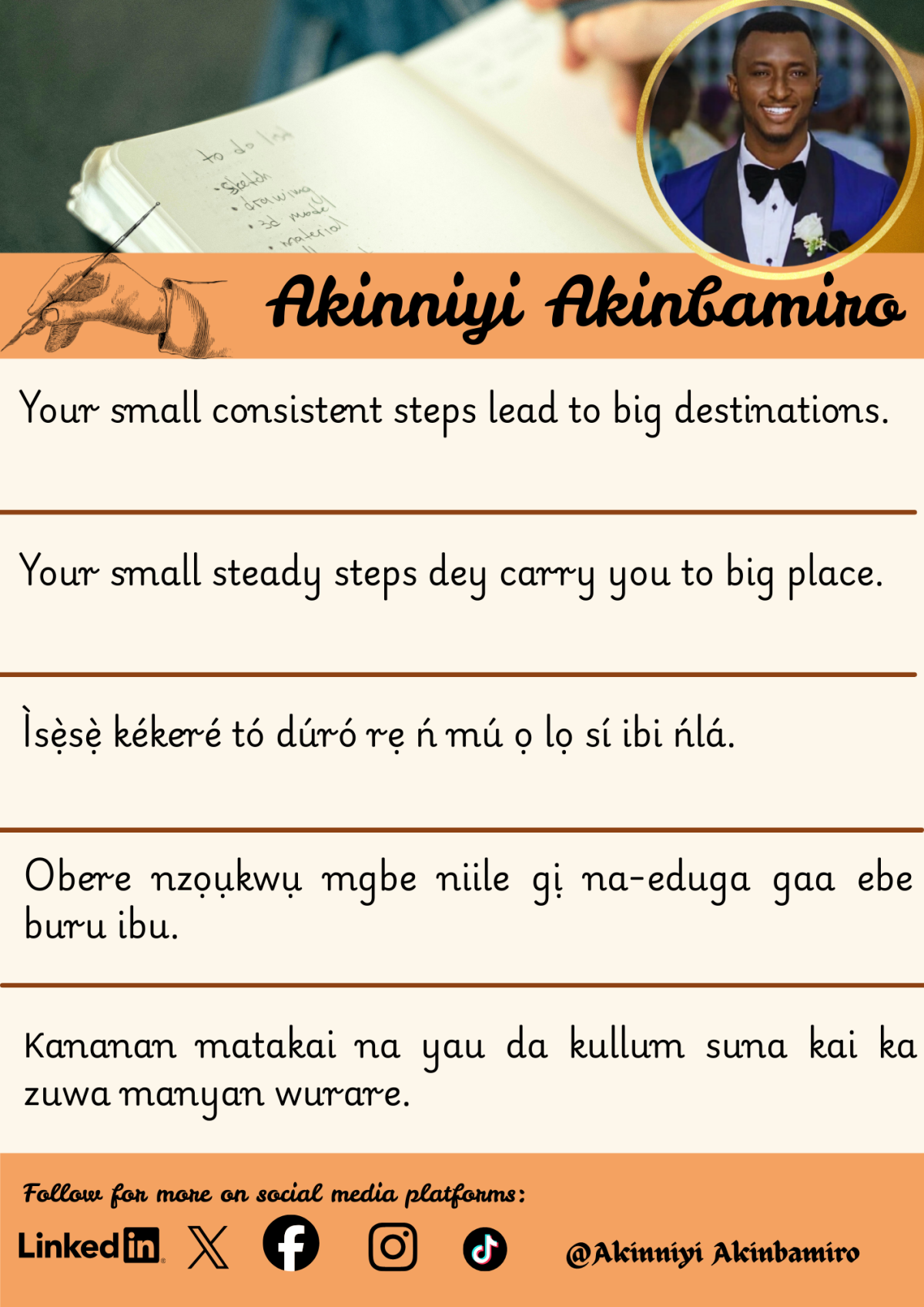 Your small competent steps lead to big destinations.

#Humanlife