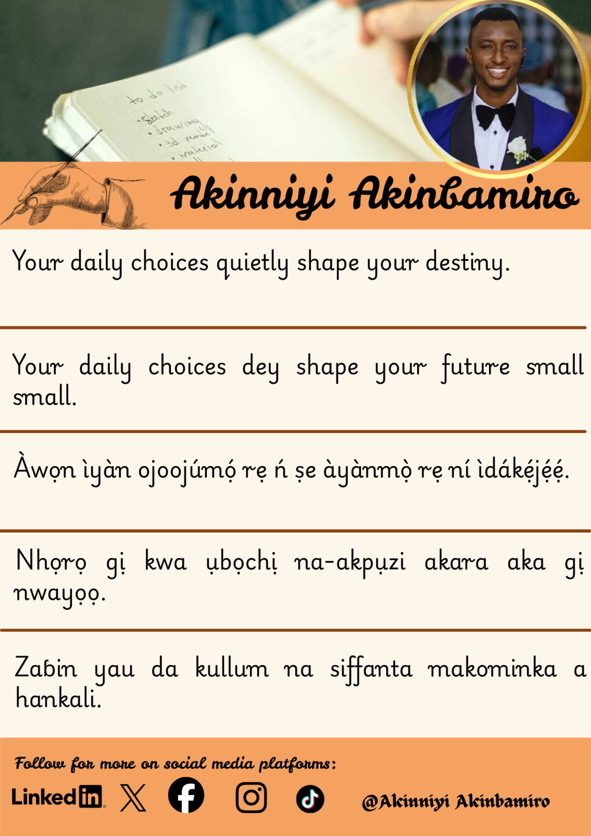 Your daily choices quietly shape your destiny. #Humanlife