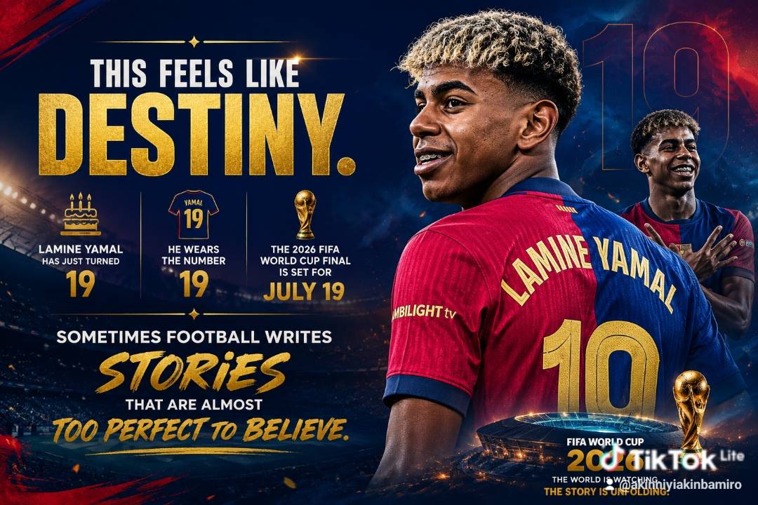 This feels like destiny. Lamine Yamal has just turned 19, he wears the number 19, and the 2026 FIFA...