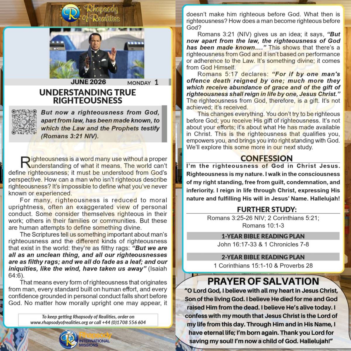 Righteousness explained in today's Rhapsody article. Eye-opening...
myapp.rhapsodyofrealities.org
