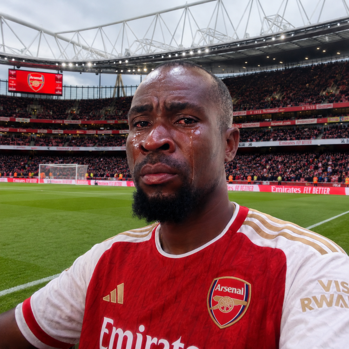 Sometimes football is more than just a game… 💔⚽
Standing on the pitch, wearing the badge with pri...