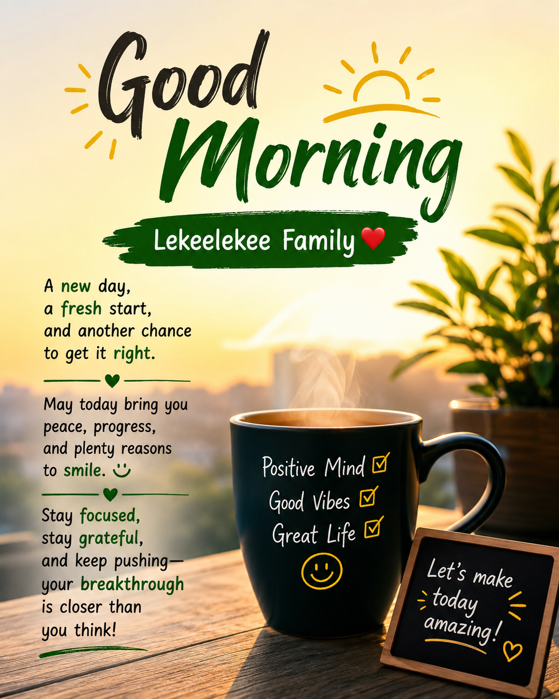 Good morning lekeelekee family ππ
A new day, a fresh start, and another chance to get it right πͺ...