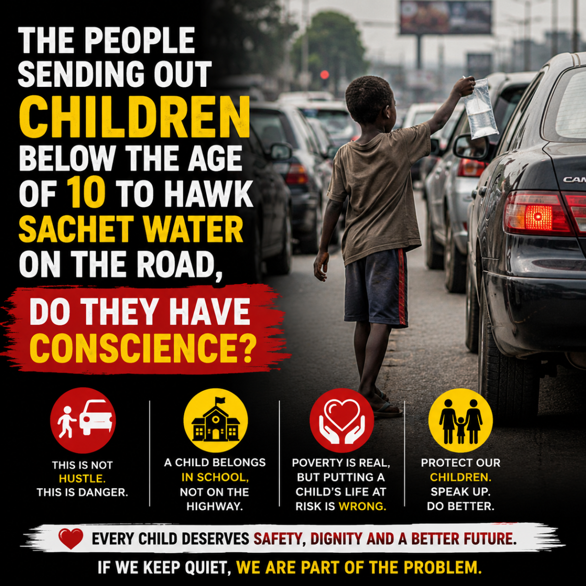 Seeing children under 10 running on busy roads to sell sachet water is heartbreaking. 💔
Let’s be h...