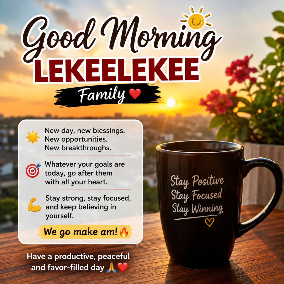 Good morning LekeeLekee family πβ€οΈ
May today bring you peace, favor, and plenty good news.
No matte...