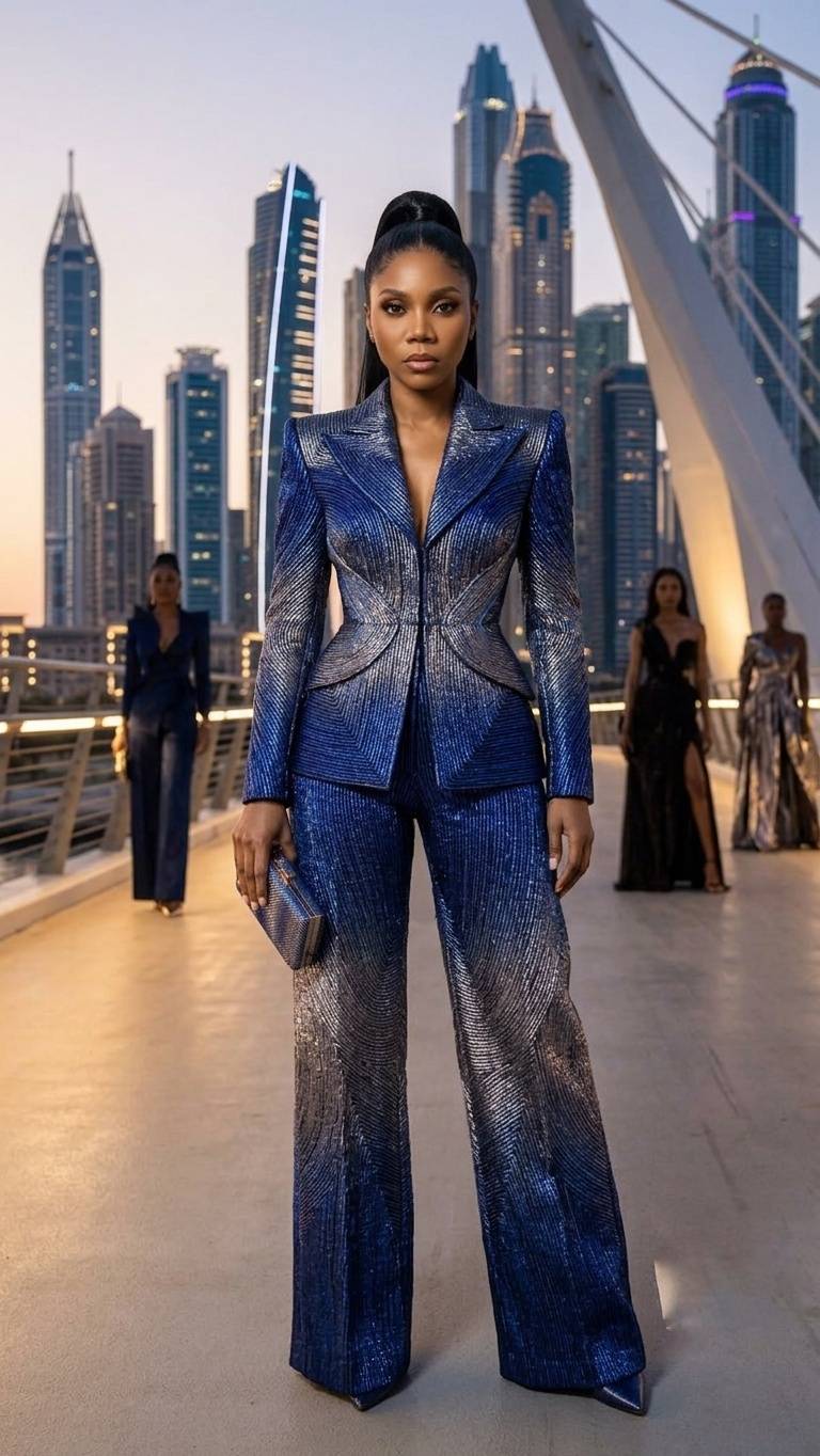 Luxury Art Gallery Fashion | African Woman in Haute Couture Editorial Style