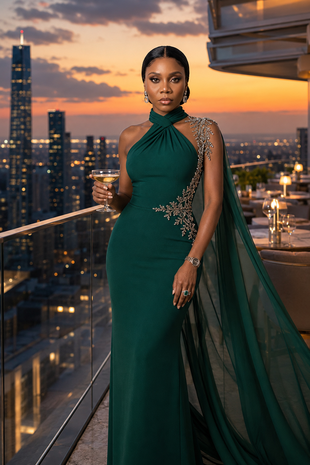 Emerald Green Luxury Gown | Modern Editorial Style