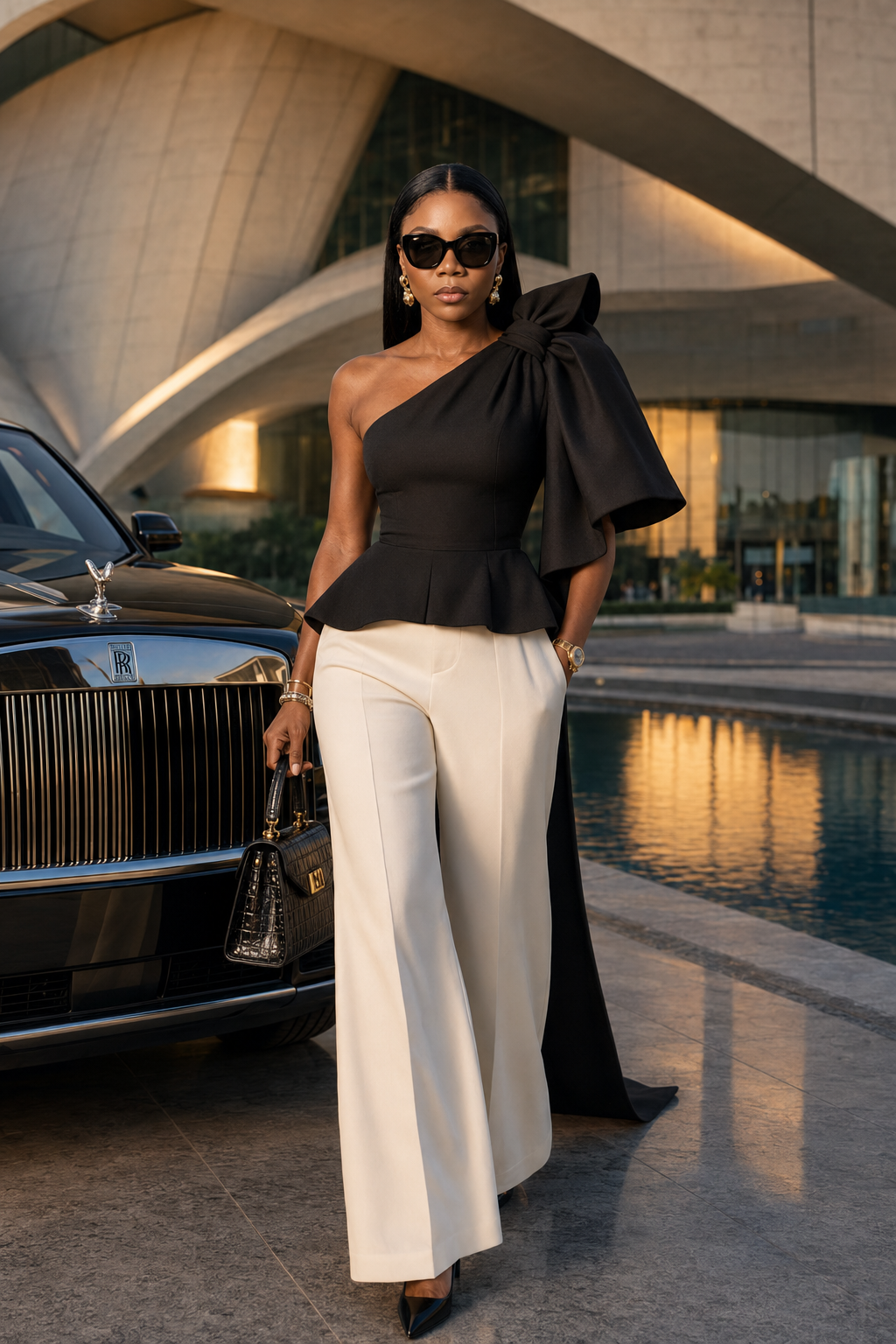 Luxury Black & White Fashion | Chic Editorial Outfit