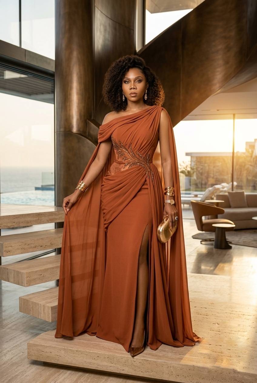 Burnt Copper Couture Gown | Luxury Editorial Fashion Inspiration