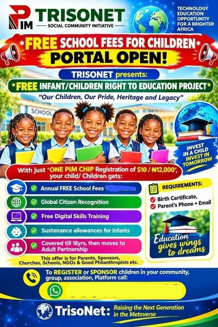 Give your best education they deserve. Trisonet child rights to free education on going. Trisonet he...