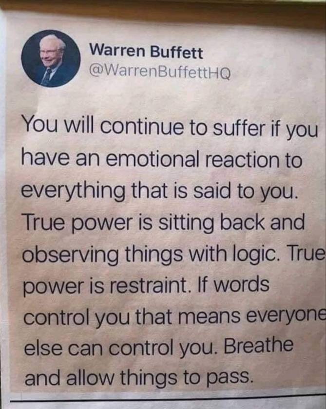 This is wisdom , and a reality that all should abide in.