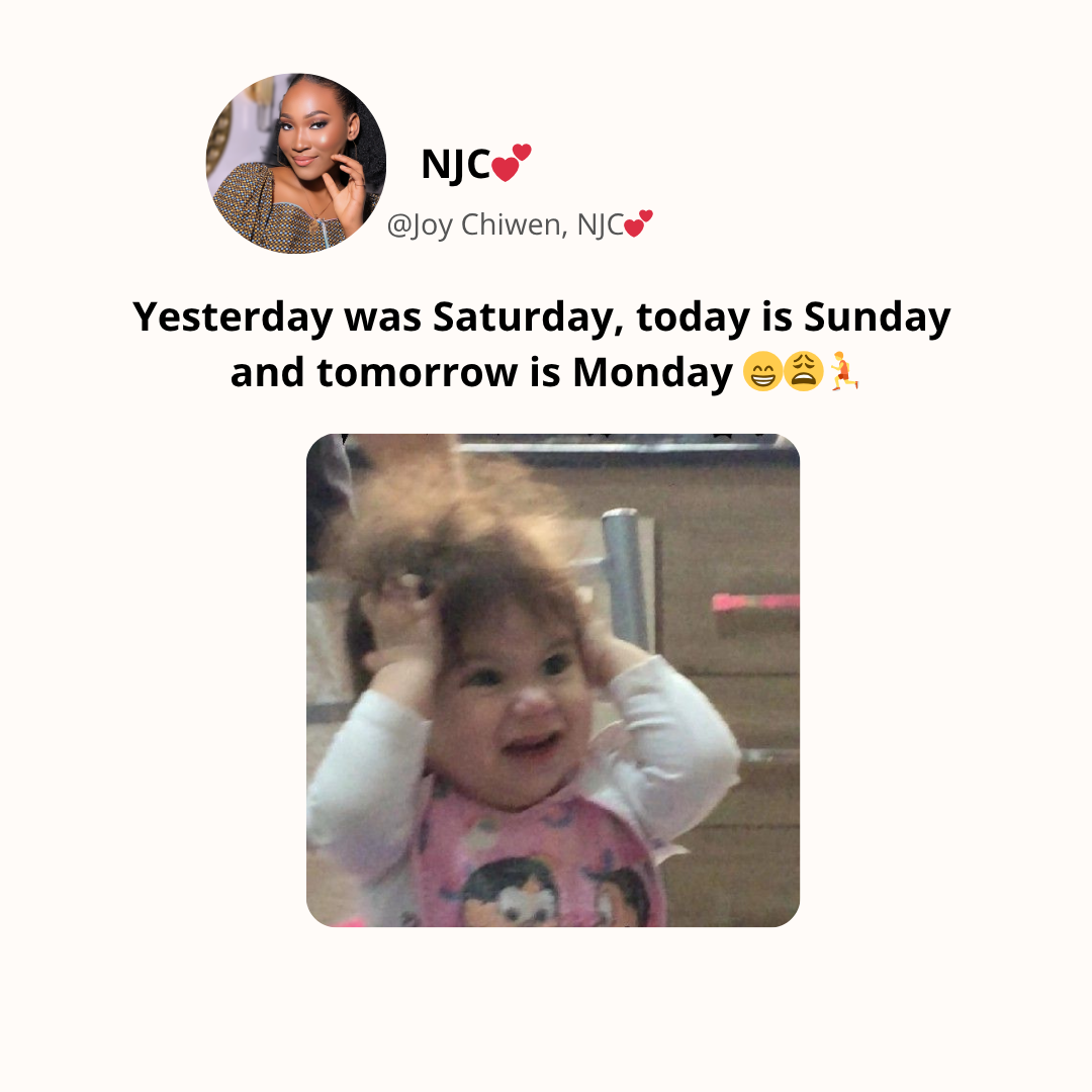 TOMORROW IS MONDAY ๐ฉ๐๐ค
#Viral
#NJC
#Memes