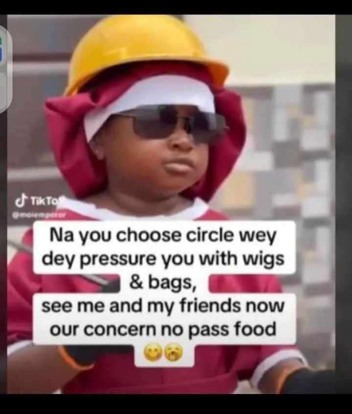At this point, bag and wig na luxury...
Make we chop first😂