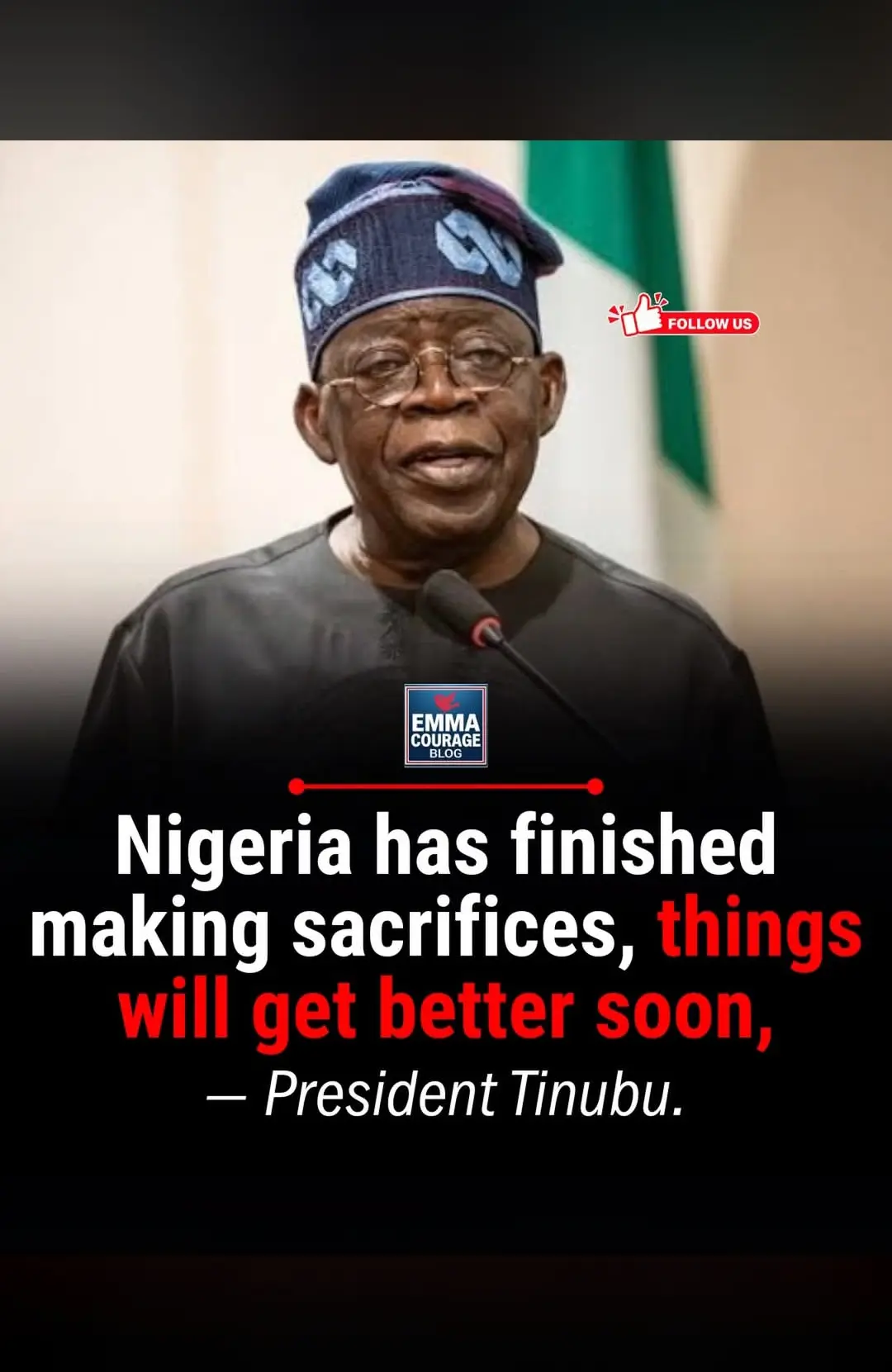 Baba enough is enough.
E don do, allow Nigerians get a breath of fresh air.
