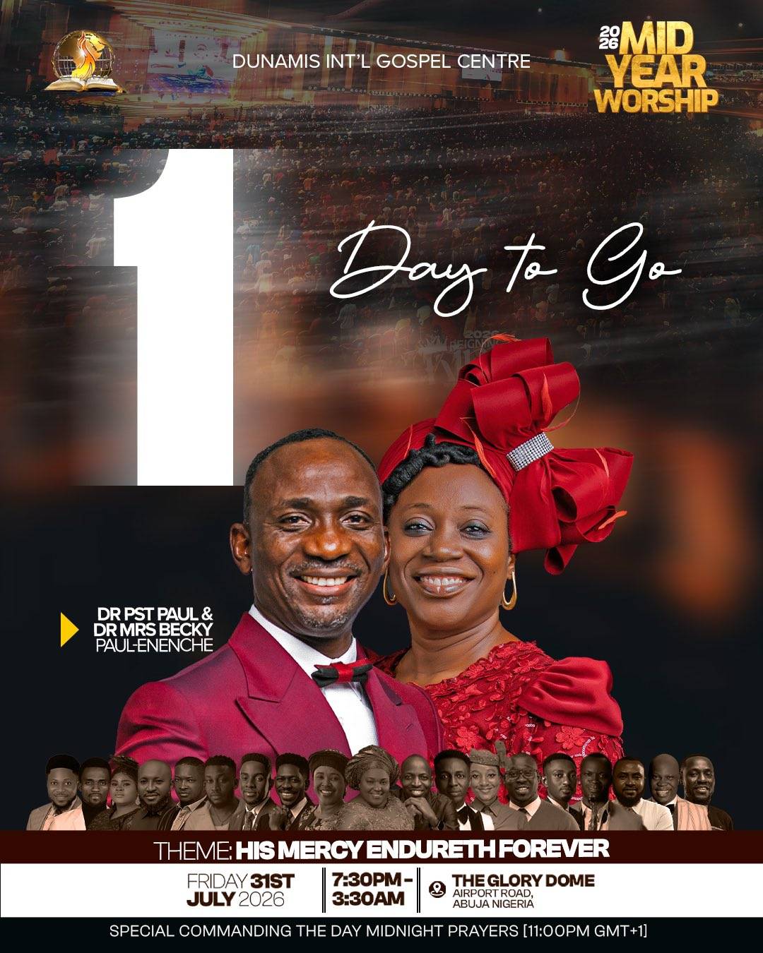 1 DAY TO GO โ MID-YEAR WORSHIP 2026 | HIS MERCY ENDURETH FOREVER ๐ฅ๐บ
The countdown is almost over!...