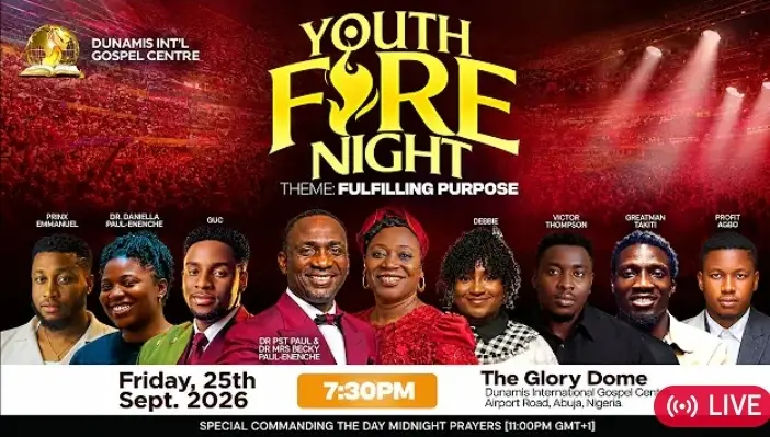 YOUTH FIRE NIGHT !
The atmosphere is charged,
The heavens are open,
The Word is coming with power,...