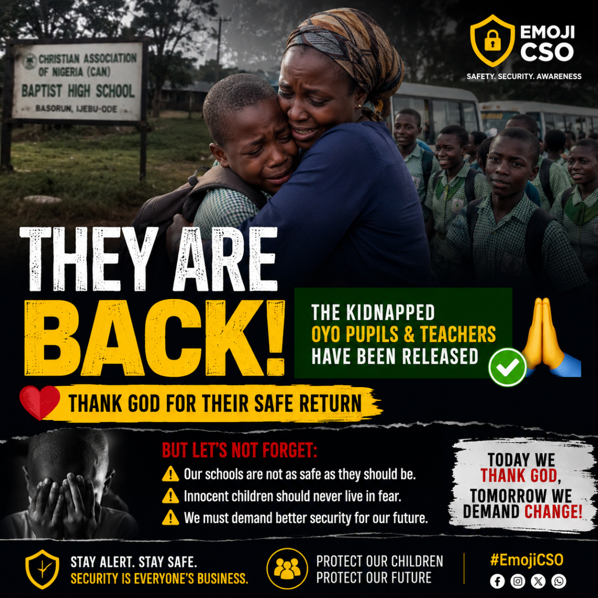 π¨π³π¬ RELIEF AT LASTβ¦ BUT AT WHAT COST? ππ
The news of the release of the kidnapped Oyo pupils and...