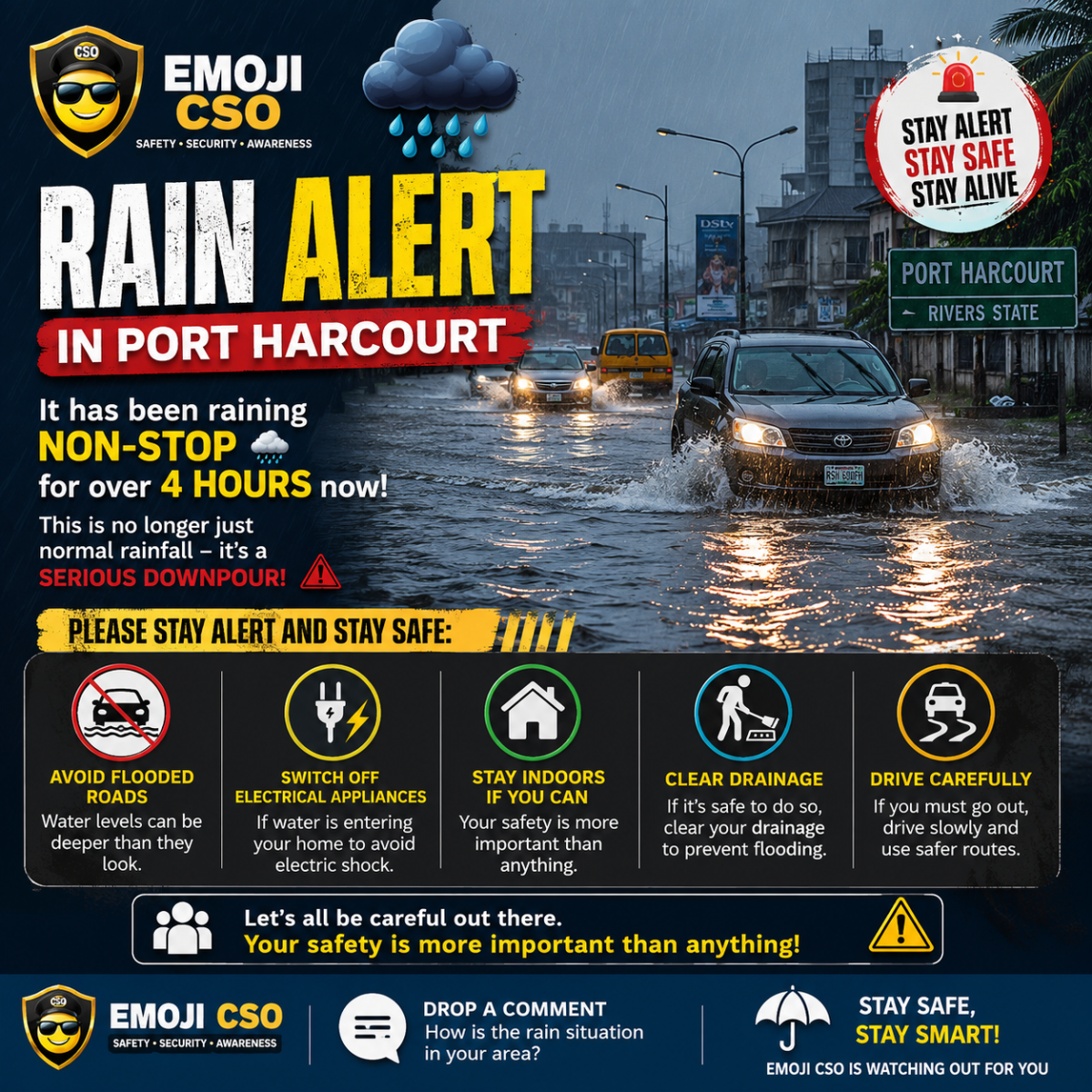 🌧️ **RAIN ALERT IN ** 🌧️
It has been raining non-stop for over 4 hours now ⏳💦
This is no longer j...