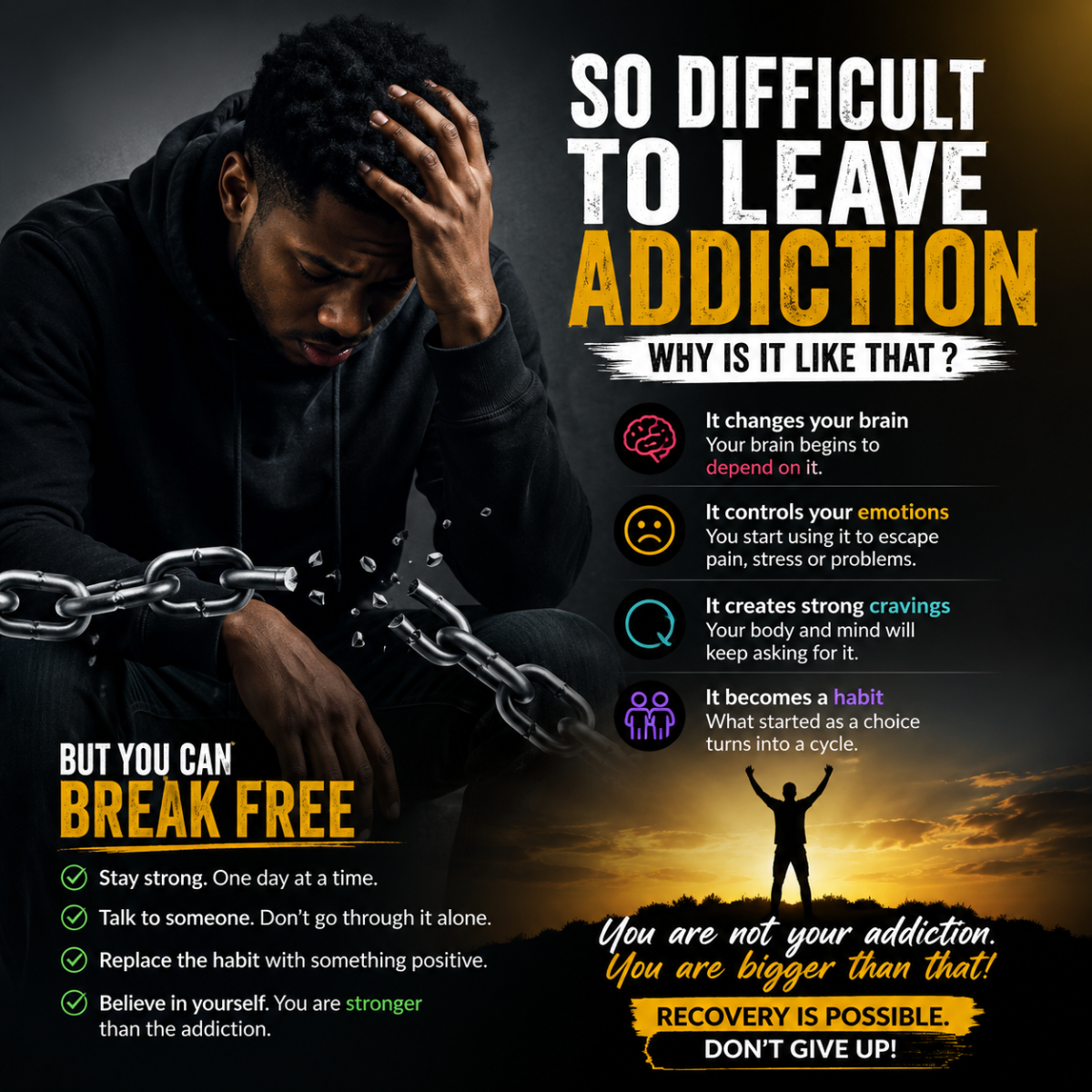 Why is it so hard to leave addiction?
Because addiction no be just habit… e dey hold body, mind, and...
