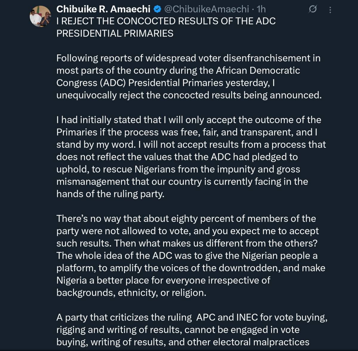 ADC supporters, how market? 🤣🤣🤣🤣
Peter Obi saw it coming and he ran away to NDC. To beat Atiku...