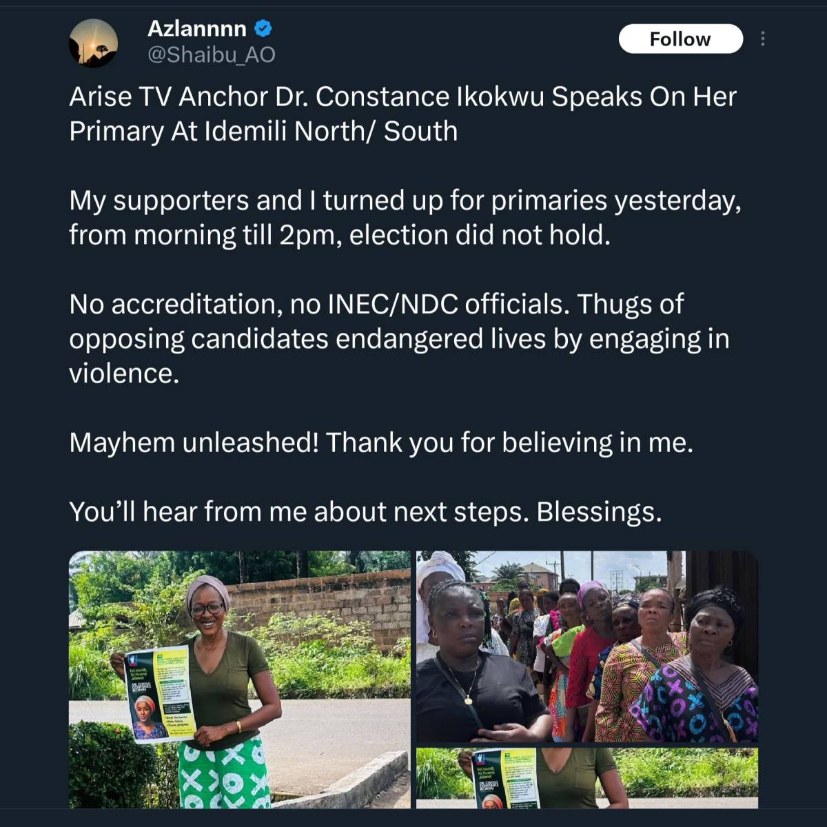 Aisha Yesufu and Constance Ikokwu: the initiation and baptism of two political neophytes into the re...