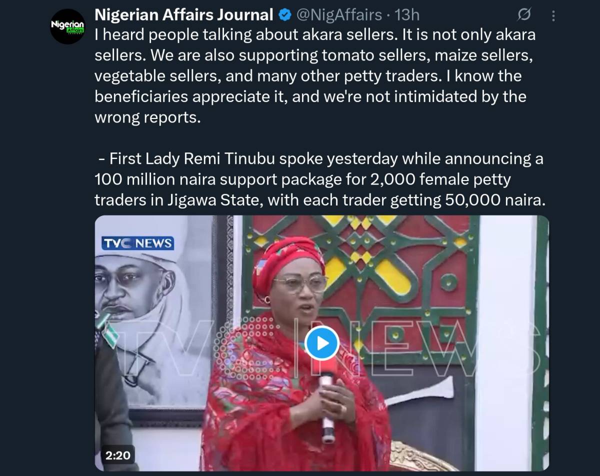 This is a highly commendable initiative, and I believe empowering petty traders with capital does f...