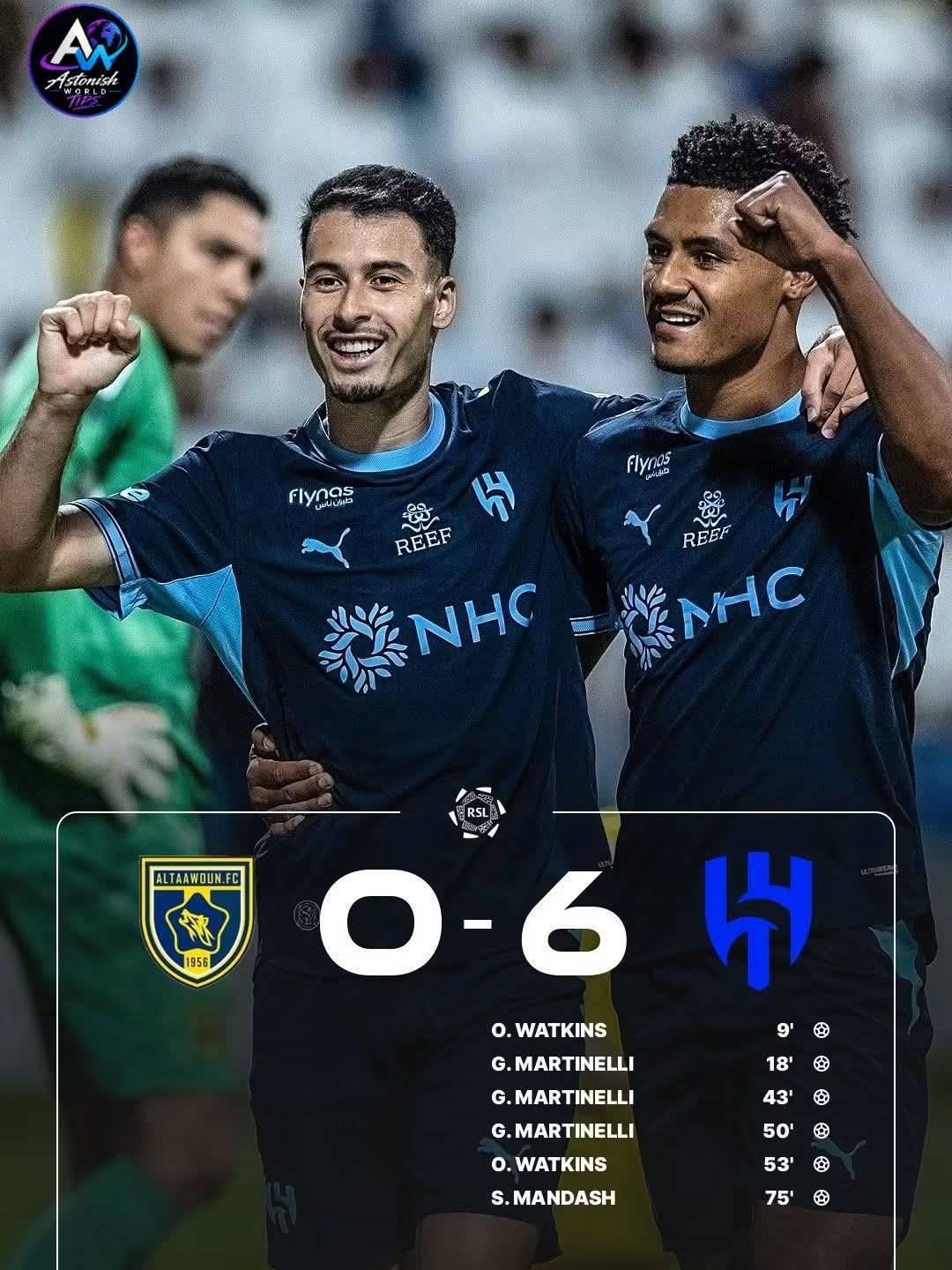 Gabriel Martinelli scores his first Saudi Pro League goals and immediately makes it a hat-trick ๐...