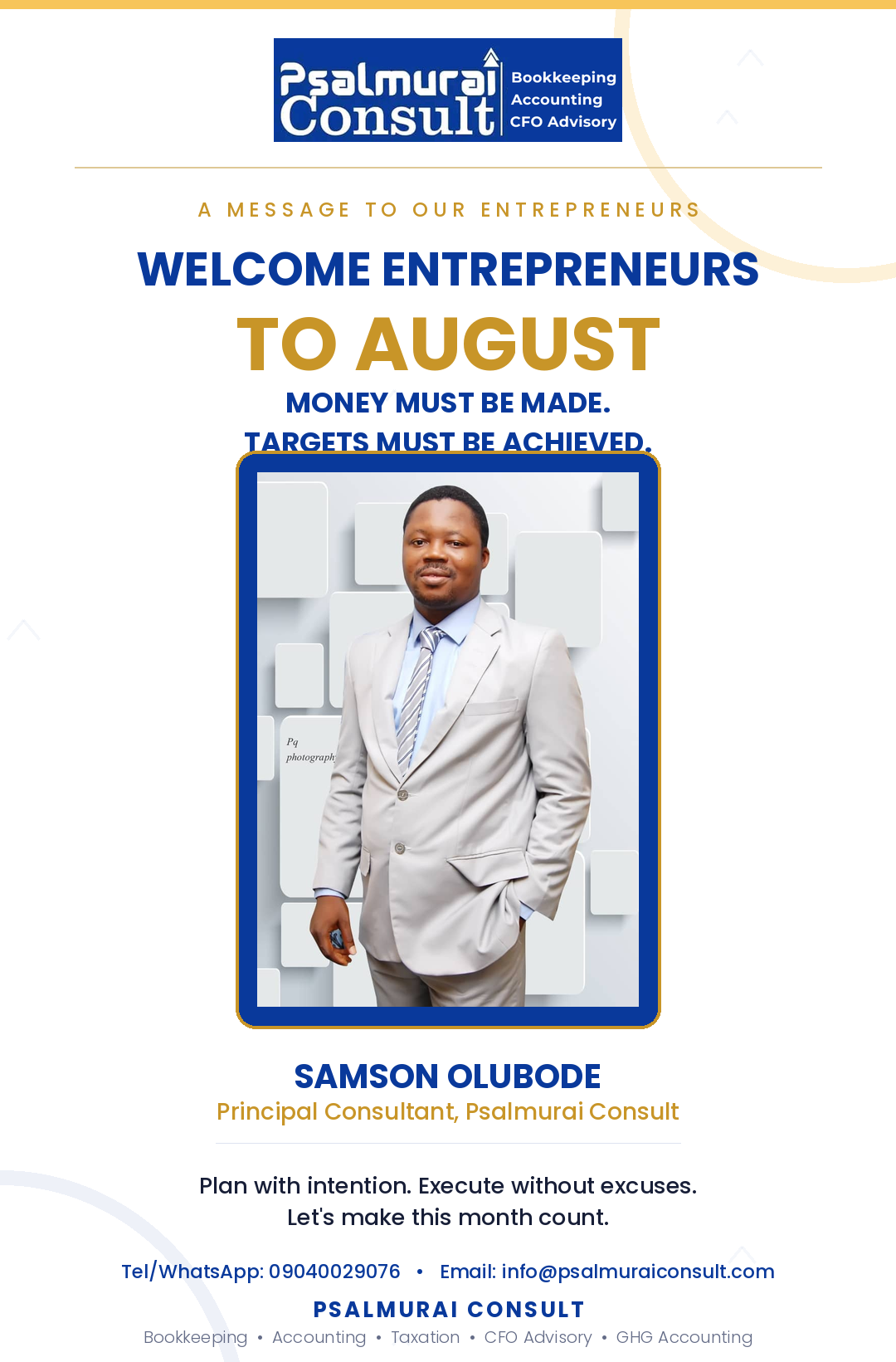 Money must be made!
Target must be achieved!
Let's make this month count.