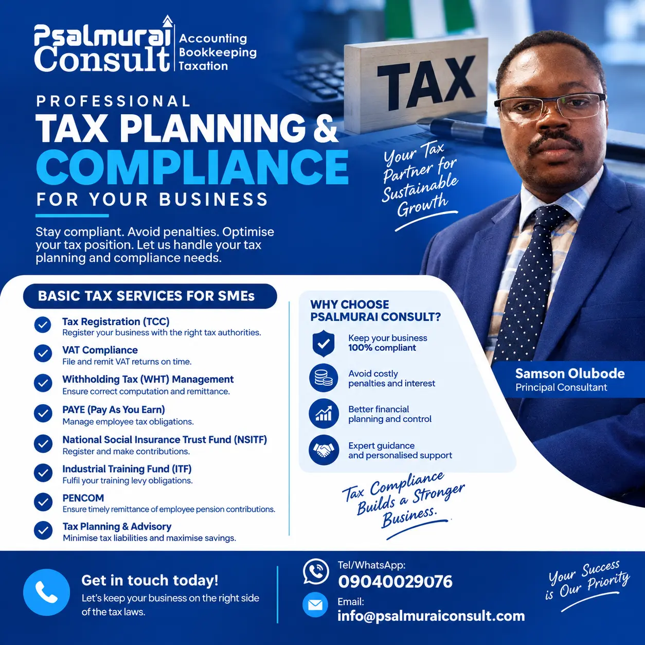 Tax planning helps businesses
* Remain compliant
* Protect cash flow
* Improve profitability, and
*...