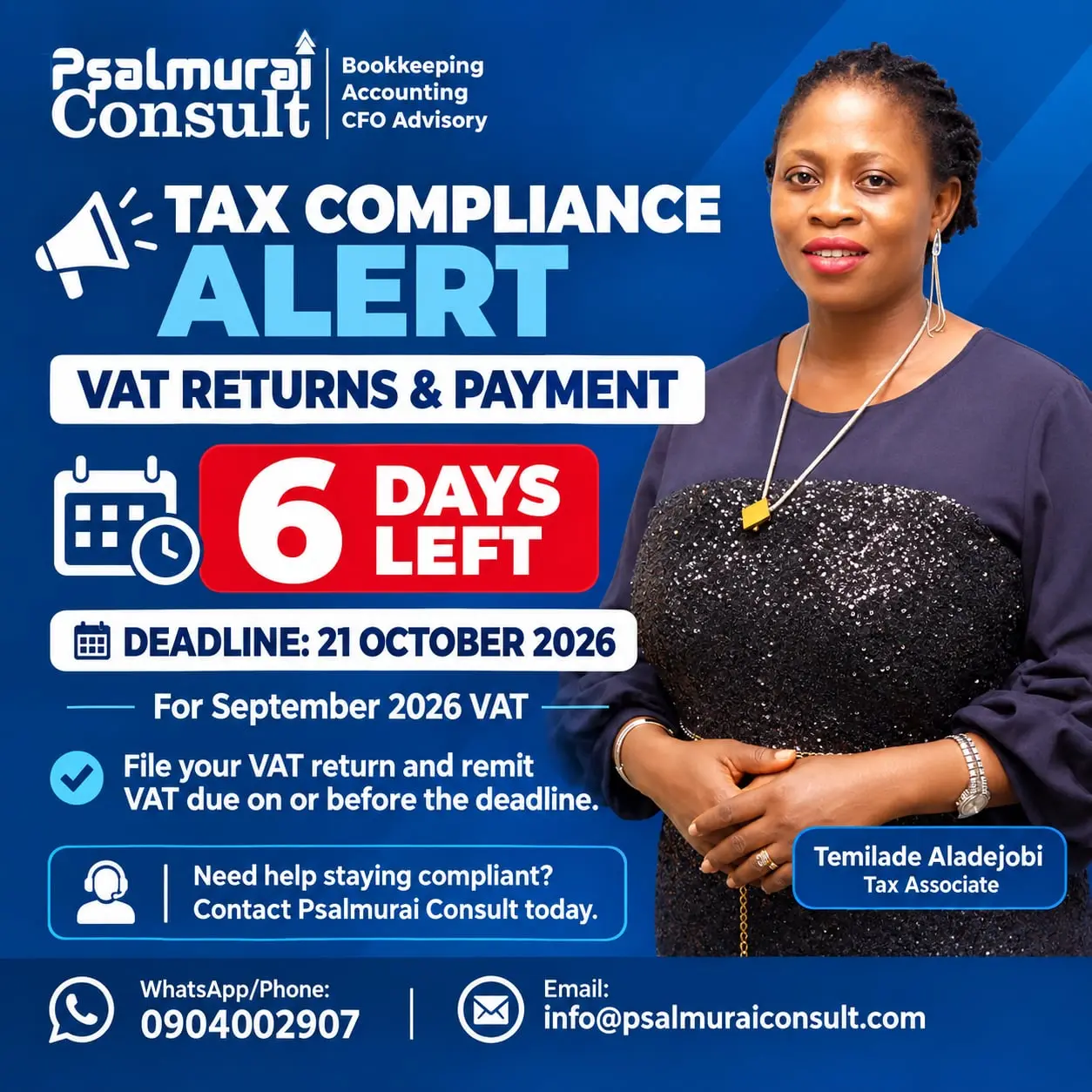 VAT COMPLIANCE ALERT!

Did you know?   

If your business sells up to 25M Naira in a year, you are r...