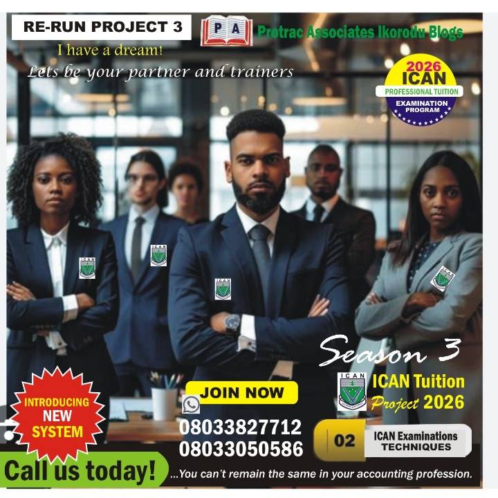 Welcome to November diet ICAN Tuition Examination Project, Admissions in progress, call us now.
#ICA...