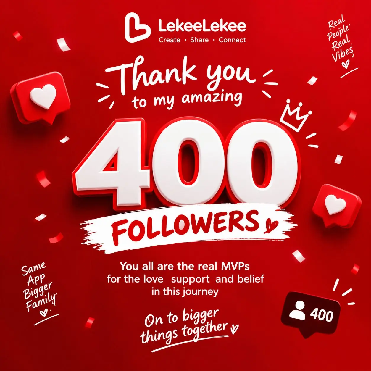 ❤️ 400 FOLLOWERS AND COUNTING! ❤️
My heart is full of gratitude as we hit 400 followers on LekeeLek...