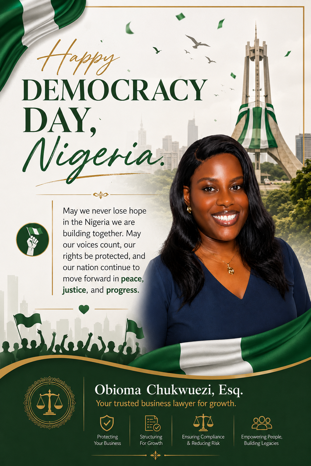 Happy Democracy Day, Nigeria 🇳🇬

As we celebrate, may we continue to work towards a nation where eve...