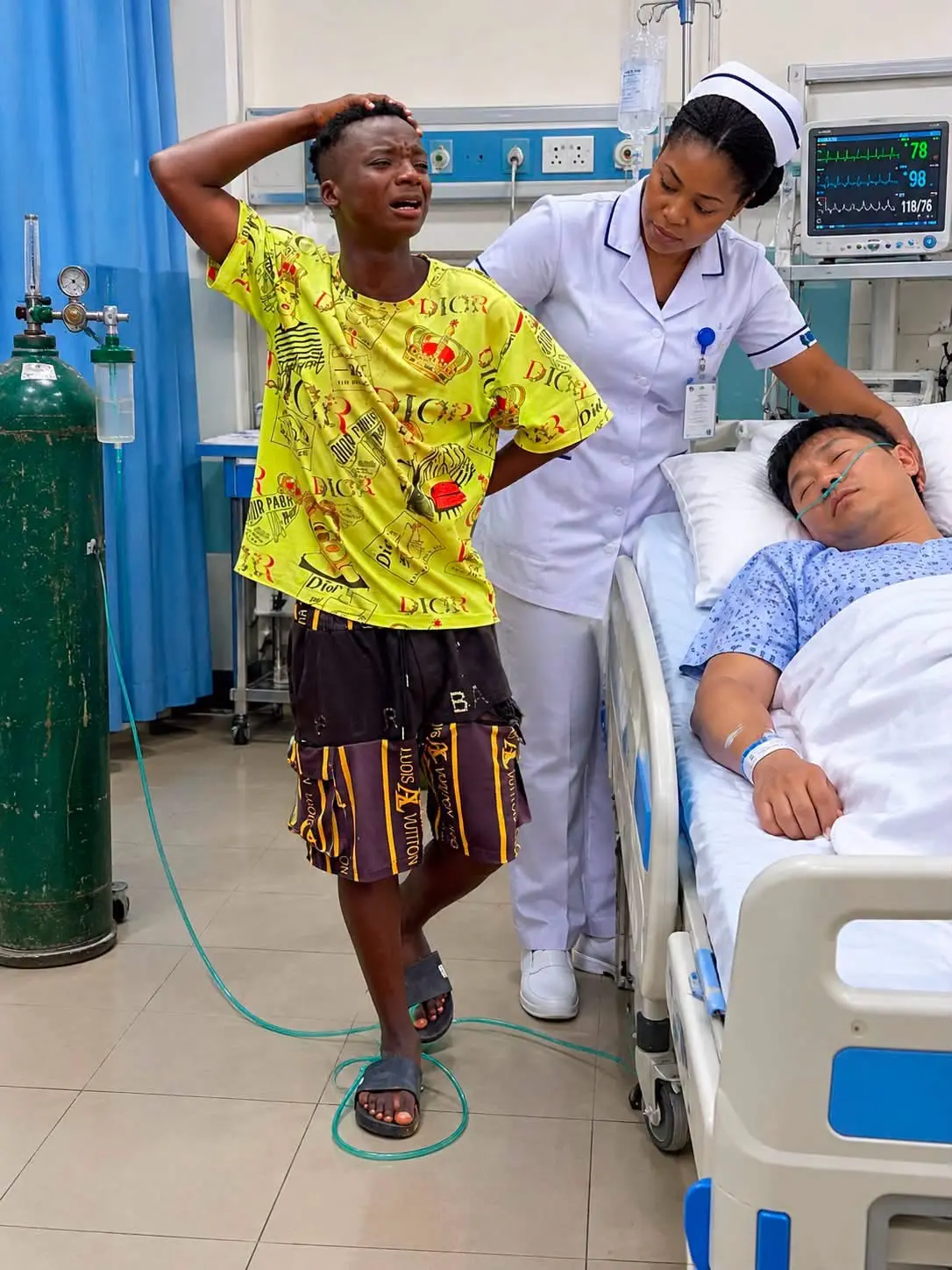 I visited my Chinese friend in hospital. my Chinese friend just kept saying "CHI YU YAN" repeatedly....