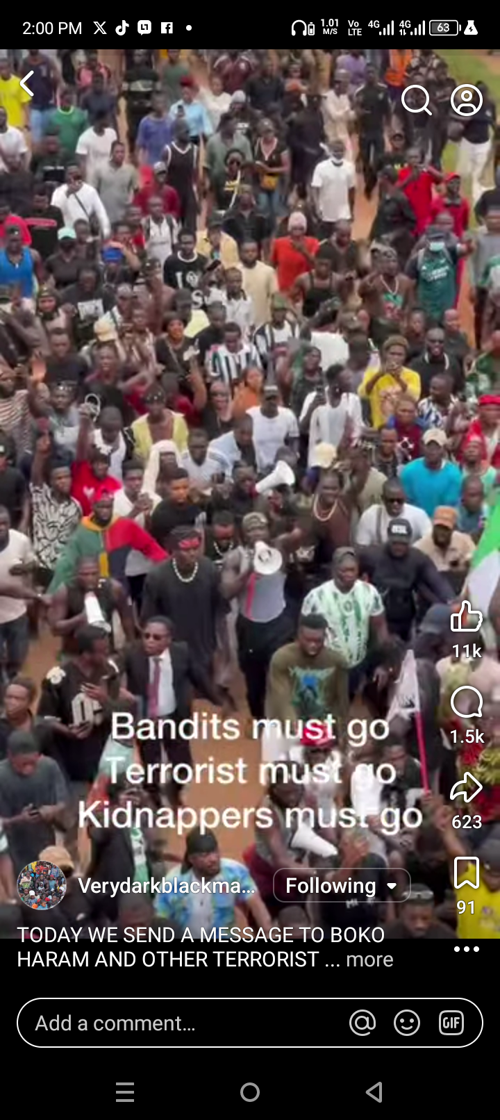 Ongoing Massive protest in Nyanya Karu Bridge in Abuja against insecurity, banditry and kidnapping o...