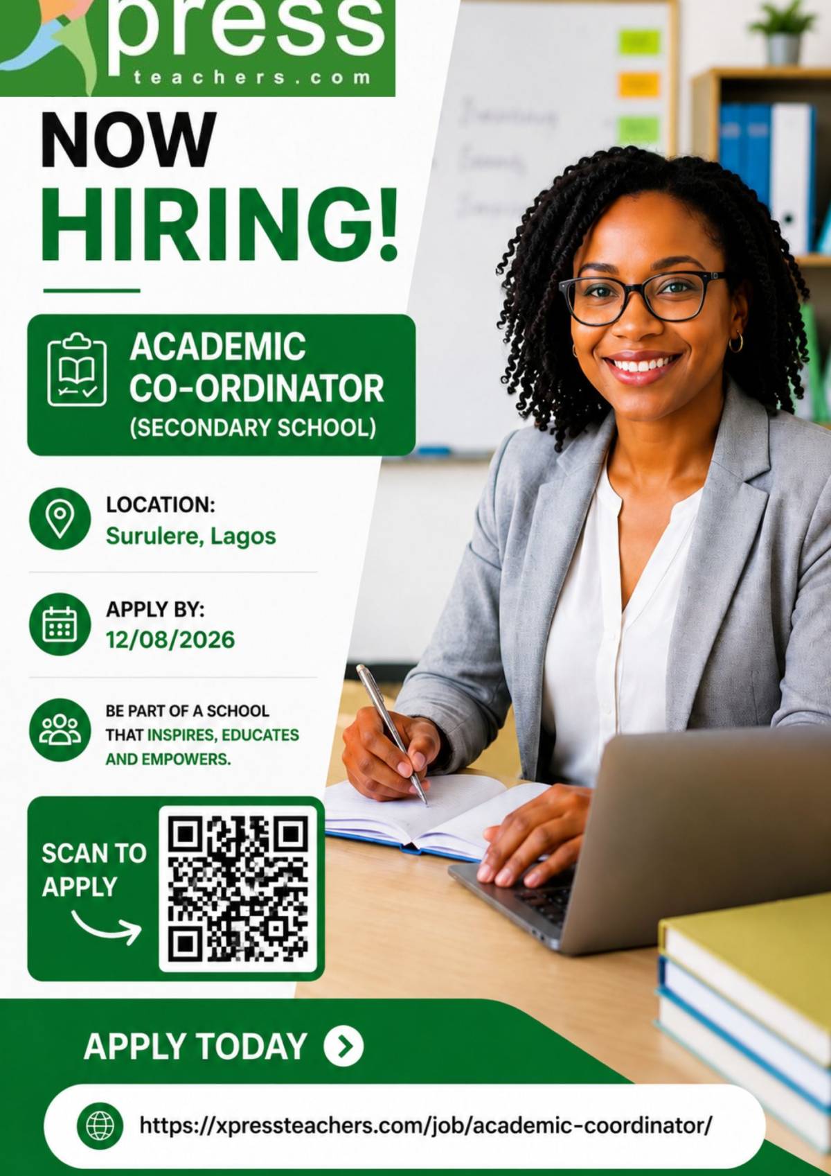 Your next opportunity starts here! ๐ Apply now for our Academic Co-ordinator role in Surulere, Lago...