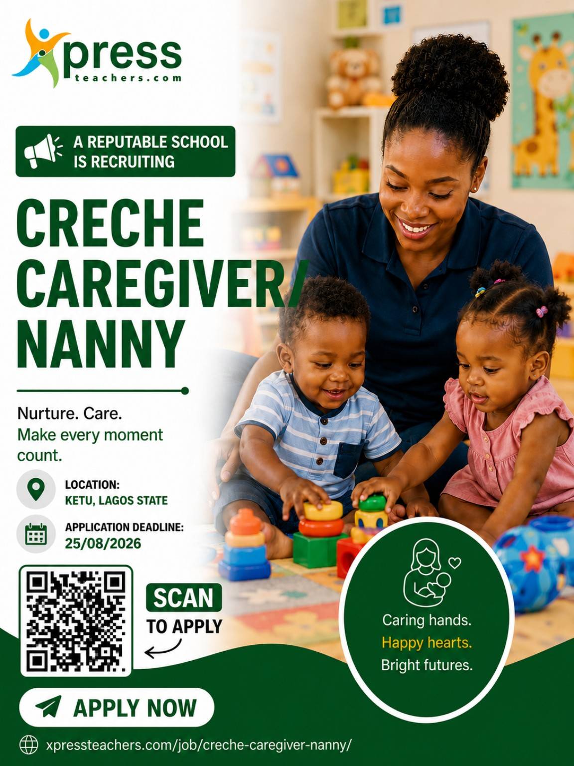 💚 Care with purpose. Make every moment count.
A reputable school in Ketu, Lagos State is recruiting...