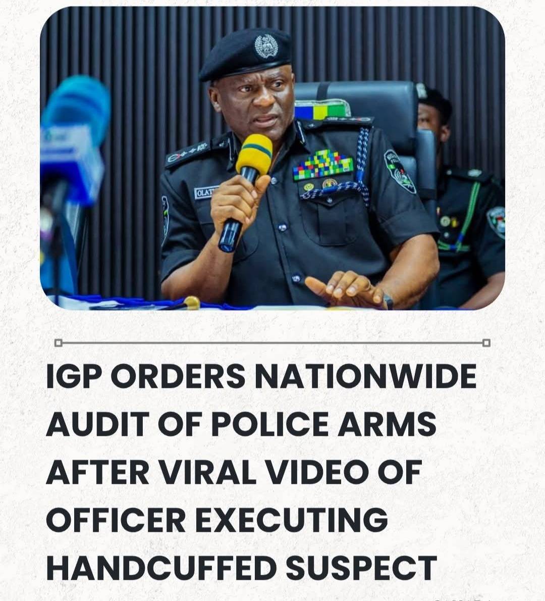 IGP Disu Orders Nationwide Audit Of Nigerian Police Arms After Viral Video Of Officer Executing Hand...